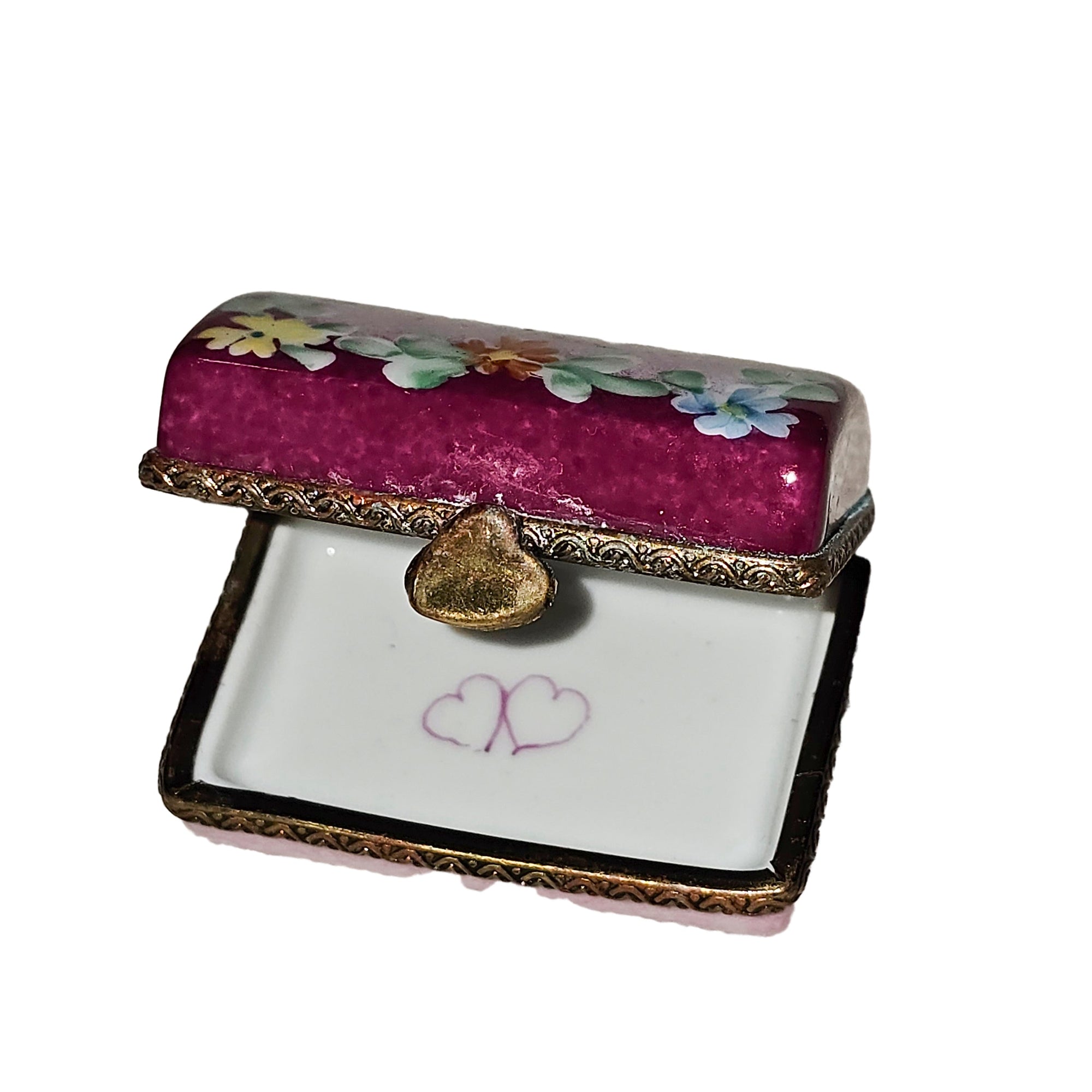 Je T'aime Floral Trinket Box Porcelain Limoges traditional special French Trinket Box