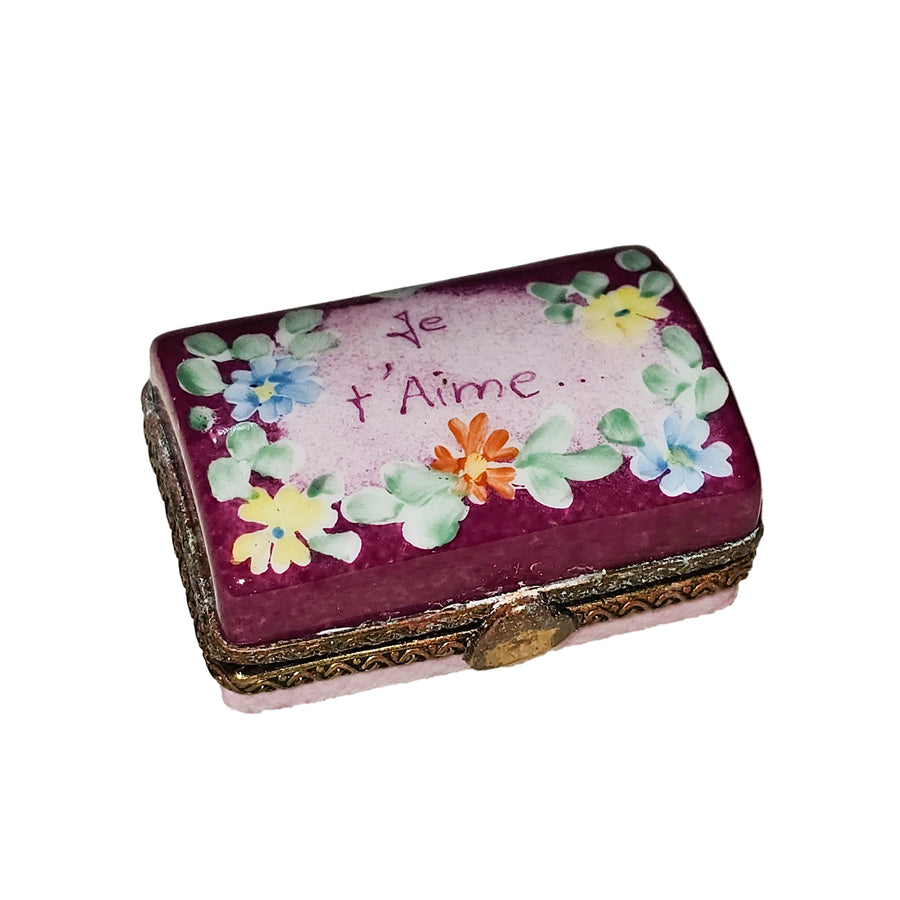 Je T'aime Floral Trinket Box Porcelain Limoges traditional special French Trinket Box