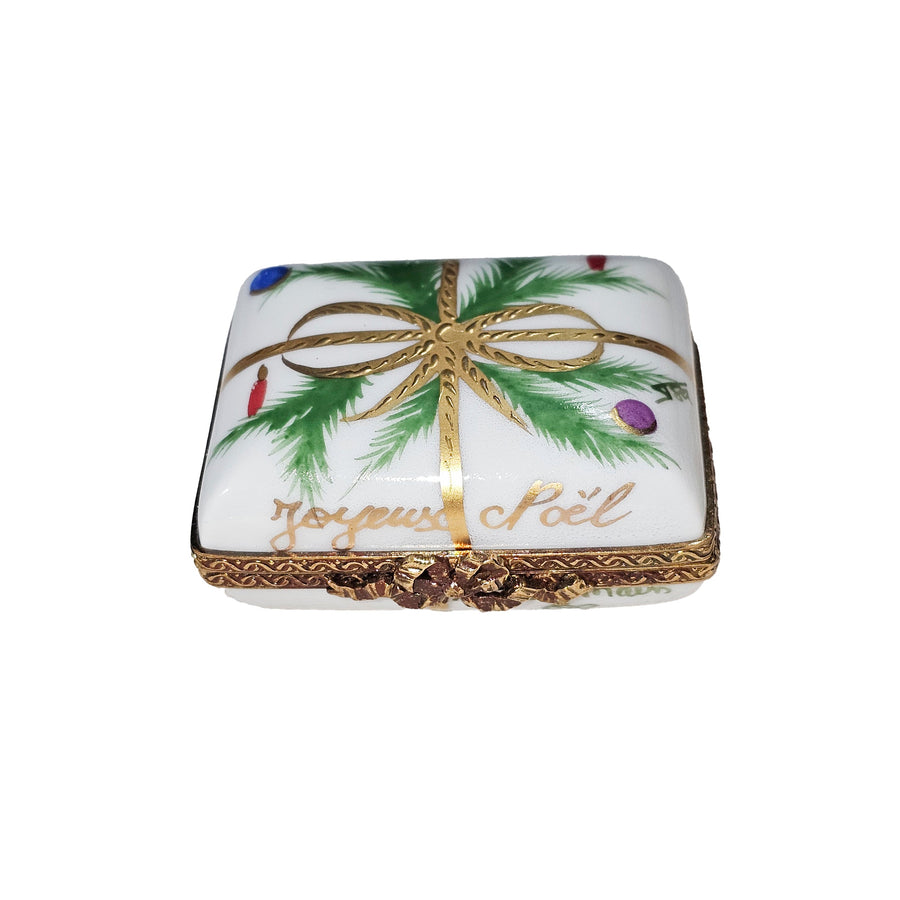 Joyous Noel Limoges Treasure Box Porcelain Limoges xmas christmas theme French Trinket Box