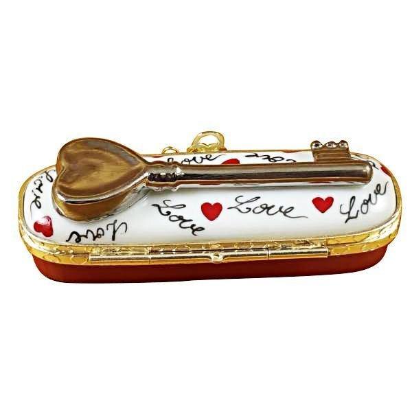 Key to My Heart Porcelain Limoges valentine heart French Trinket Box