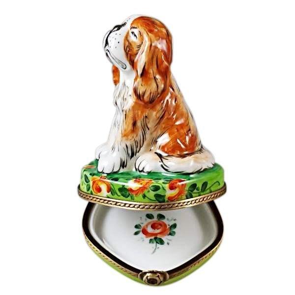 King Charles Spaniel Porcelain Limoges dog france paris French Trinket Box