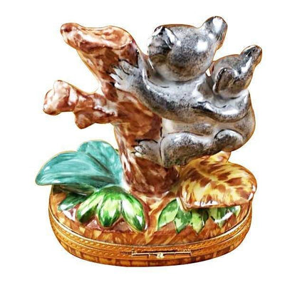 Koala with Baby Porcelain Limoges bear wild animal French Trinket Box