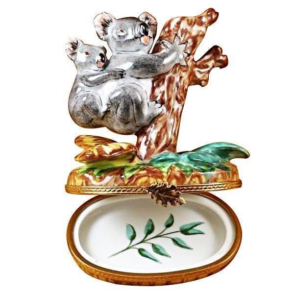 Koala with Baby Porcelain Limoges bear wild animal French Trinket Box