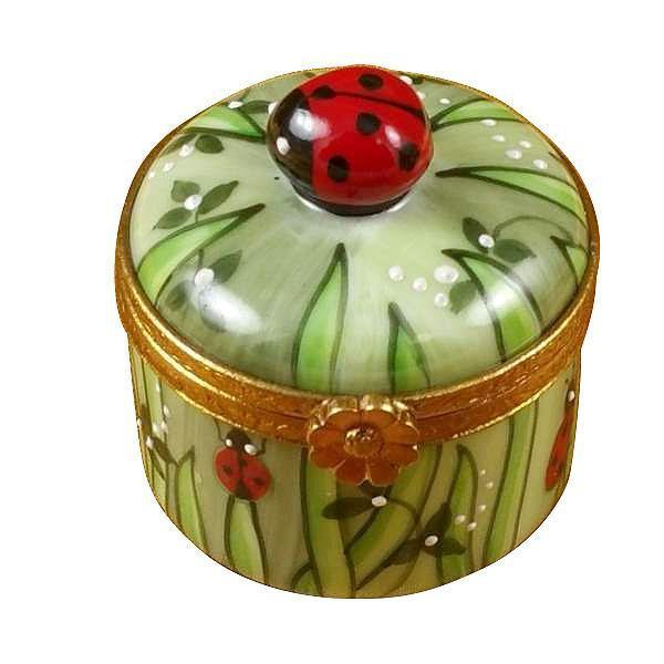 Ladybug In Grass Porcelain Limoges bug garden ladybug Rochard Limoges Box French Trinket Box