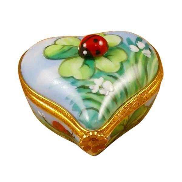 Ladybug On Heart Porcelain Limoges bug garden Rochard Limoges Box French Trinket Box