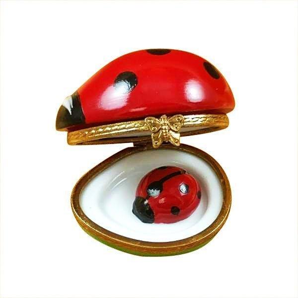 Ladybug with Baby Porcelain Limoges bug garden Rochard Limoges Box French Trinket Box