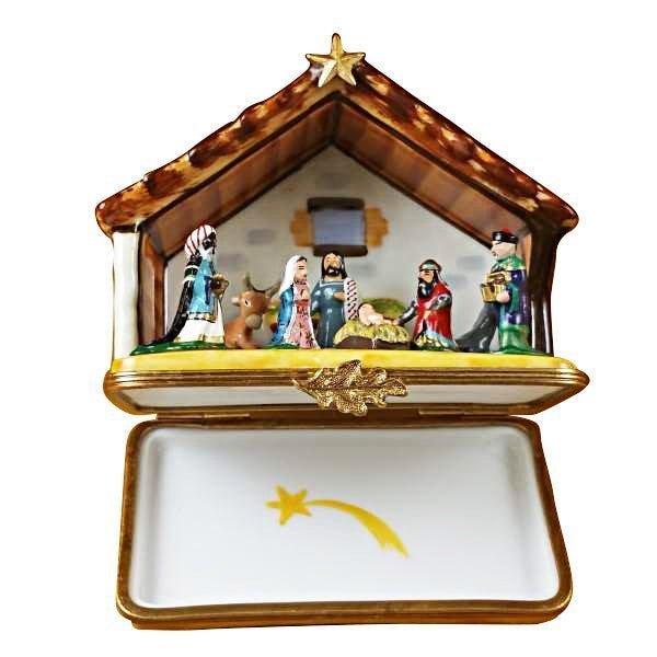 Large Nativity Porcelain Limoges nativity christian French Trinket Box