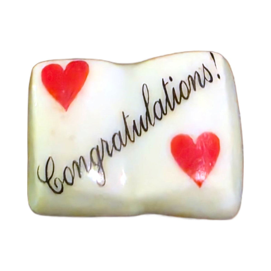 Congratulations! porcelain goodie trinkets in all shapes: open book, rectangle