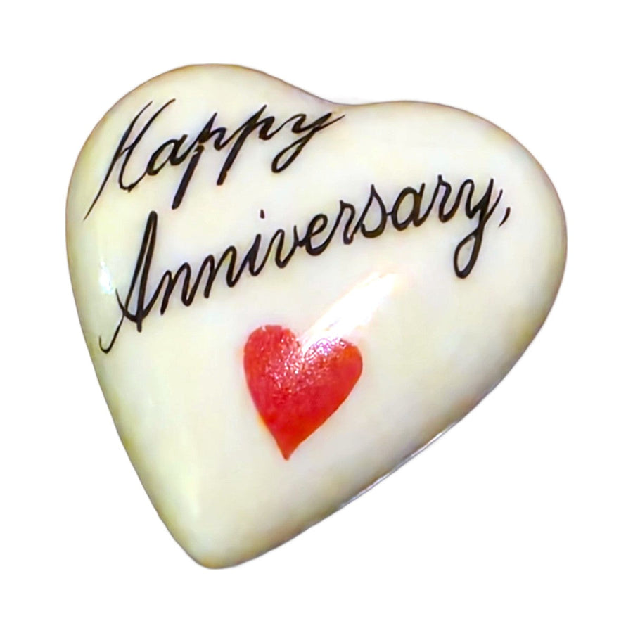 Happy Anniversary! porcelain goodie trinkets in all shapes: heart, oval, open book, rectangle