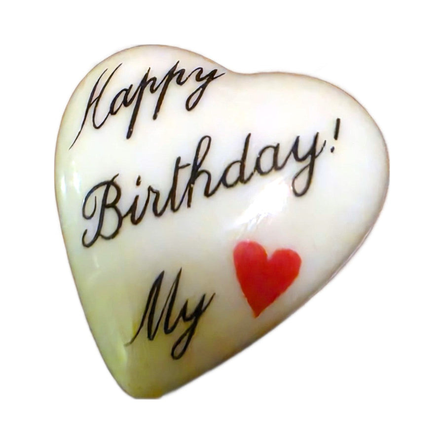 Happy Birthday My Love! porcelain goodie trinkets in all shapes: heart, oval, open book, rectangle