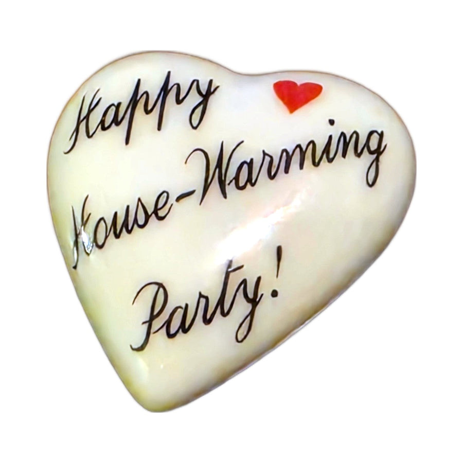 Happy House-Warming Party! porcelain goodie trinkets in all shapes: heart, oval, open book, rectangle