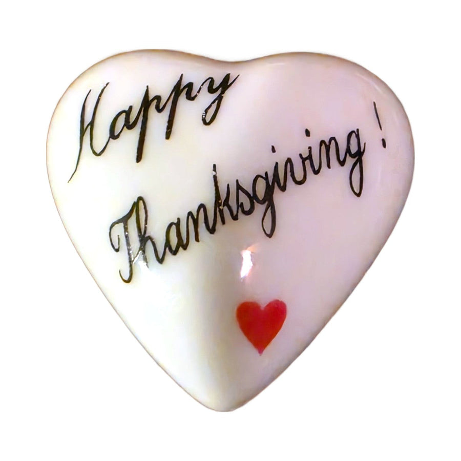 Happy Thanksgiving! porcelain goodie trinkets in all shapes: heart, oval, open book, rectangle