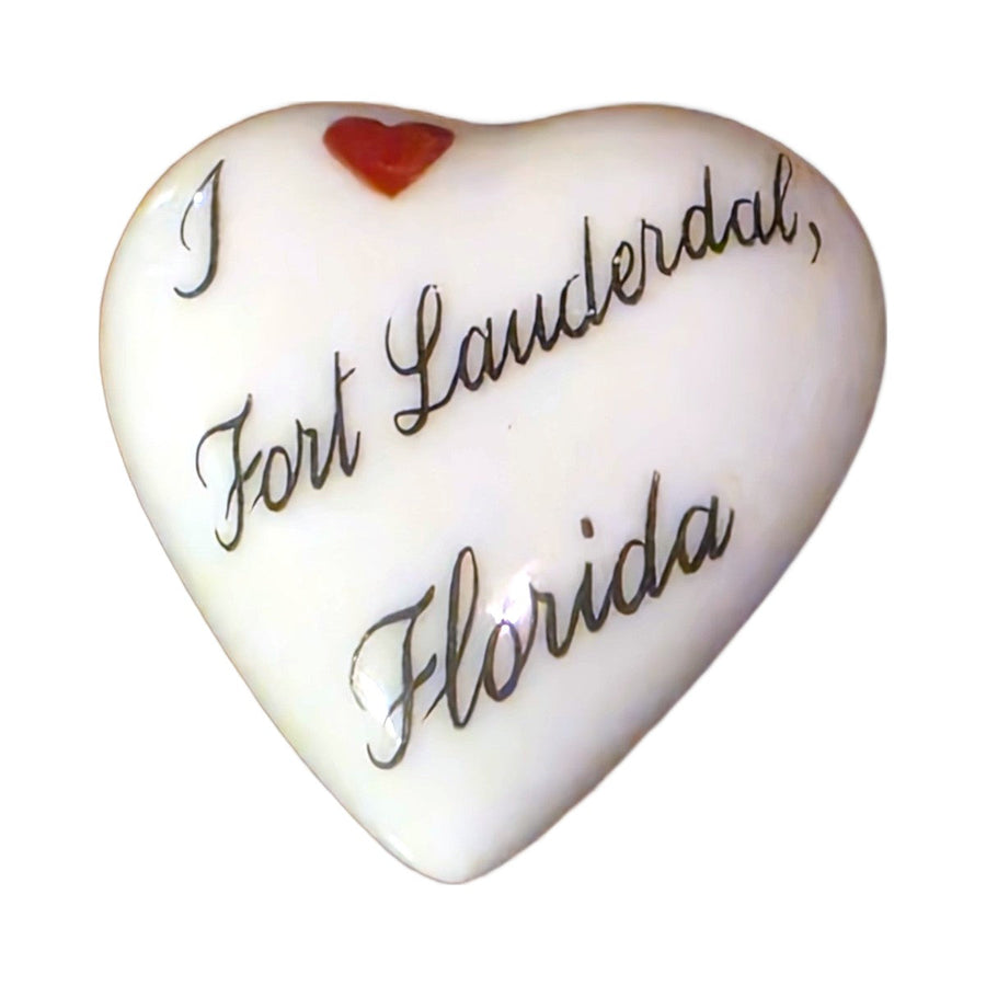 I Love Fort Lauderdale, Florida porcelain goodie trinkets in all shapes: heart, oval, open book, rectangle