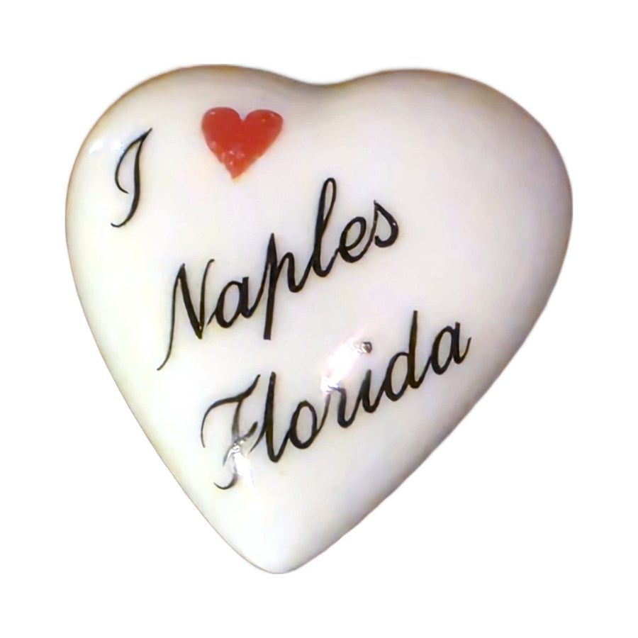 I Love Naples, Florida porcelain goodie trinkets in all shapes: heart, oval, rectangle