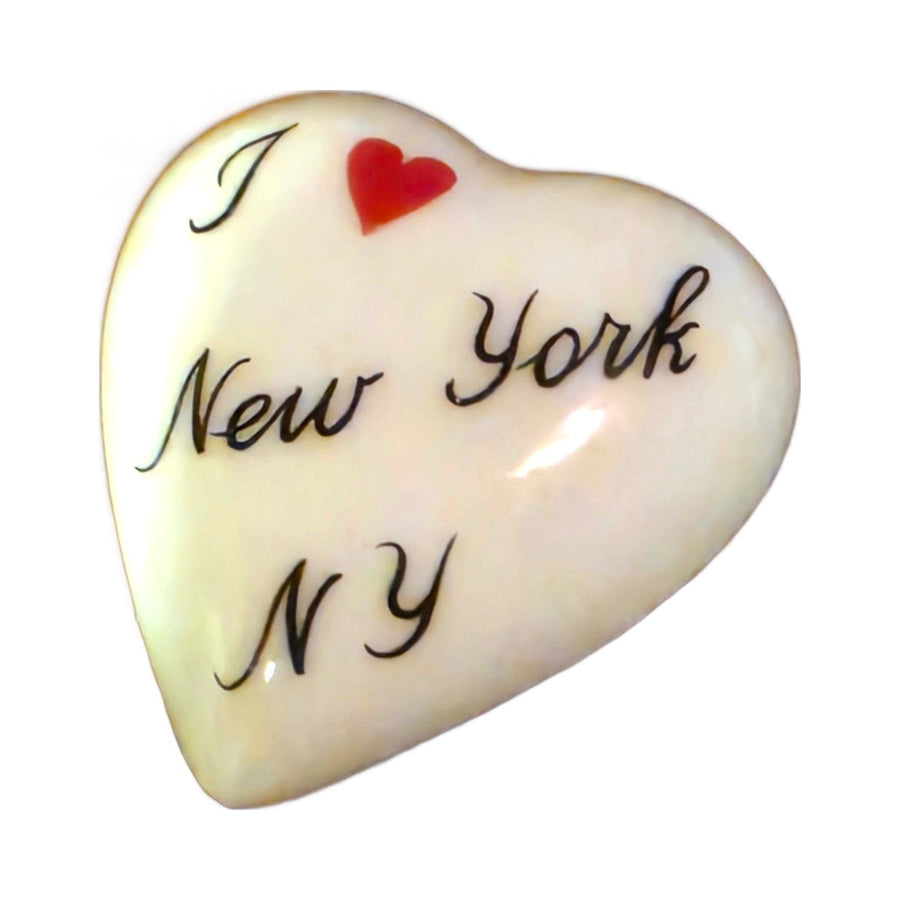 I Love New York, NY porcelain goodie trinkets in all shapes: heart, oval, open book, rectangle
