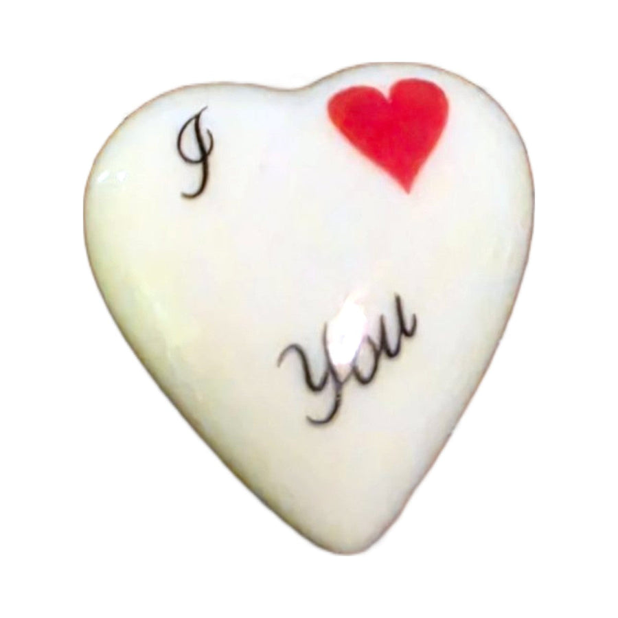 I Love You porcelain goodie trinkets in all shapes: heart, oval, open book, rectangle