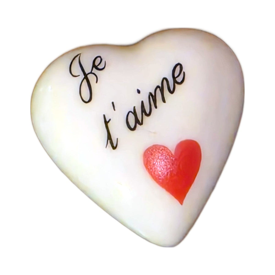 Je T'aime! porcelain goodie trinkets in all shapes: heart, oval, open book, rectangle
