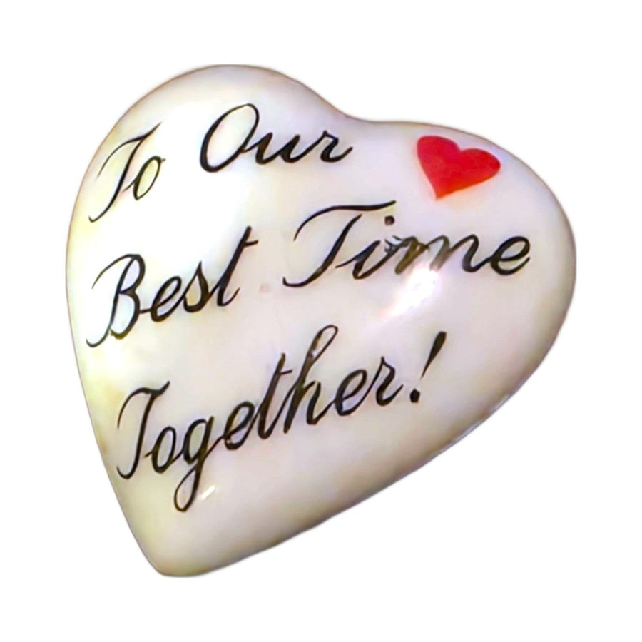 To Our Best Time Together! porcelain goodie trinkets in all shapes: heart, oval, open book, rectangle