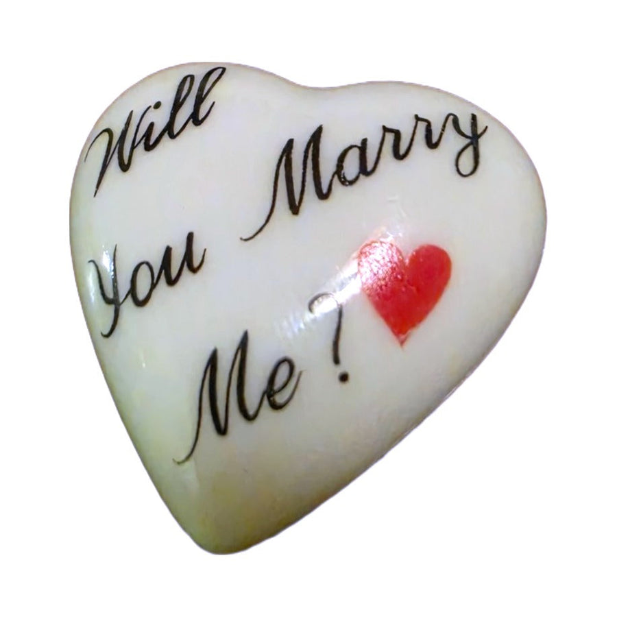 Will You Marry Me? porcelain goodie trinkets in all shapes: heart, oval, open book and rectangle
