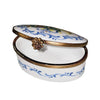 Light Blue Floral Bow Box Porcelain Limoges traditional French Trinket Box