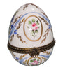 Light Blue Floral Limoges Egg Porcelain Limoges egg French Trinket Box