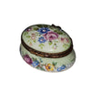 Light Green Floral Limoges Box Porcelain Limoges Traditional French Trinket Box