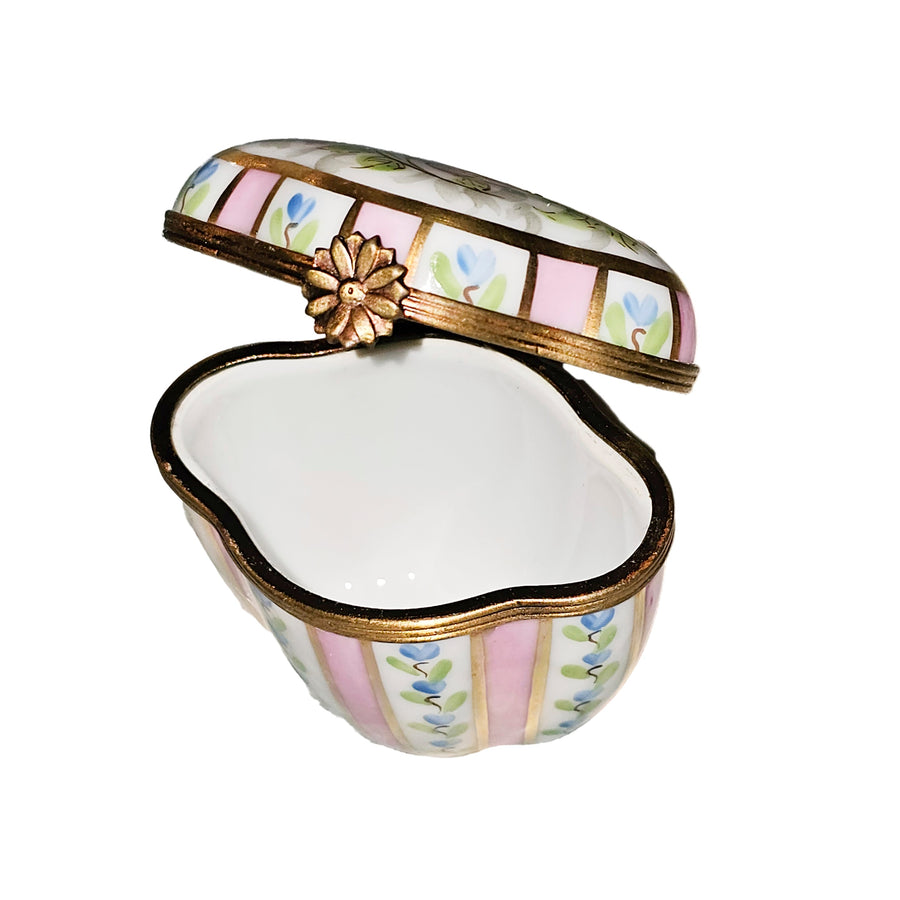 Light Pink Floral Limoges Box Porcelain Limoges traditional French Trinket Box