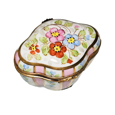 Light Pink Floral Limoges Box Porcelain Limoges traditional French Trinket Box