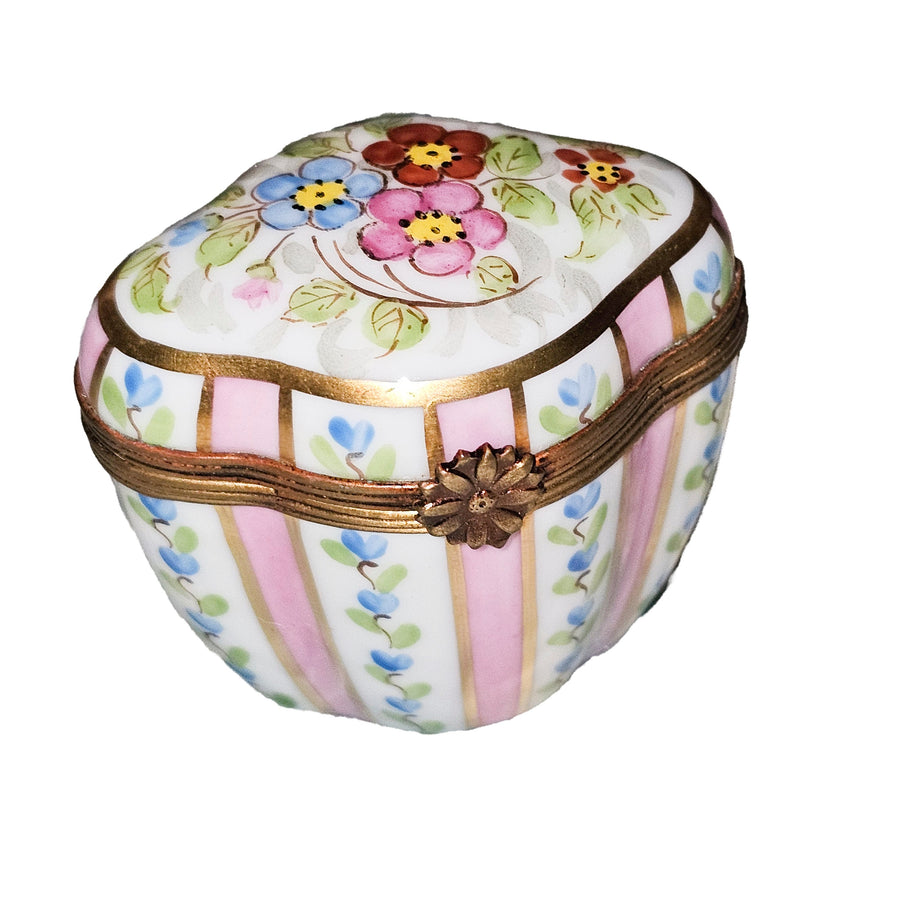 Light Pink Floral Limoges Box Porcelain Limoges traditional French Trinket Box