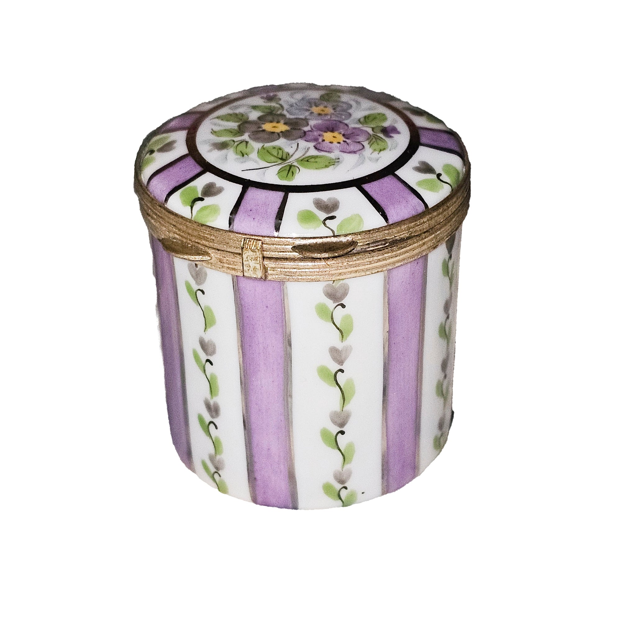 Light Purple Floral Limoges Box Porcelain Limoges traditional French Trinket Box