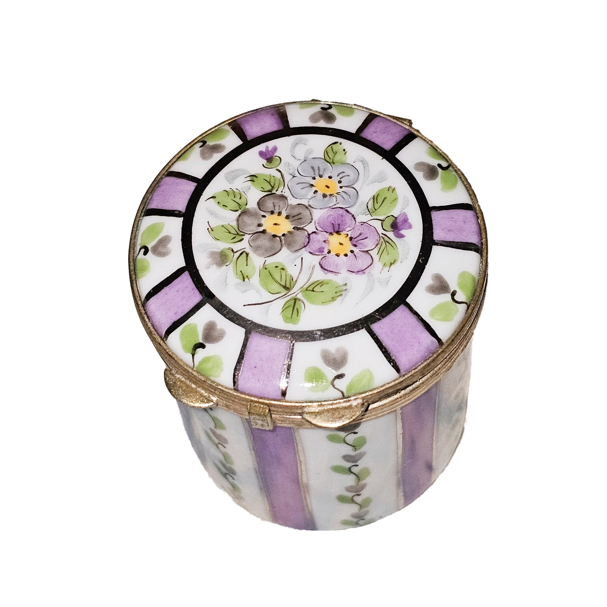 Light Purple Floral Limoges Box Porcelain Limoges traditional French Trinket Box