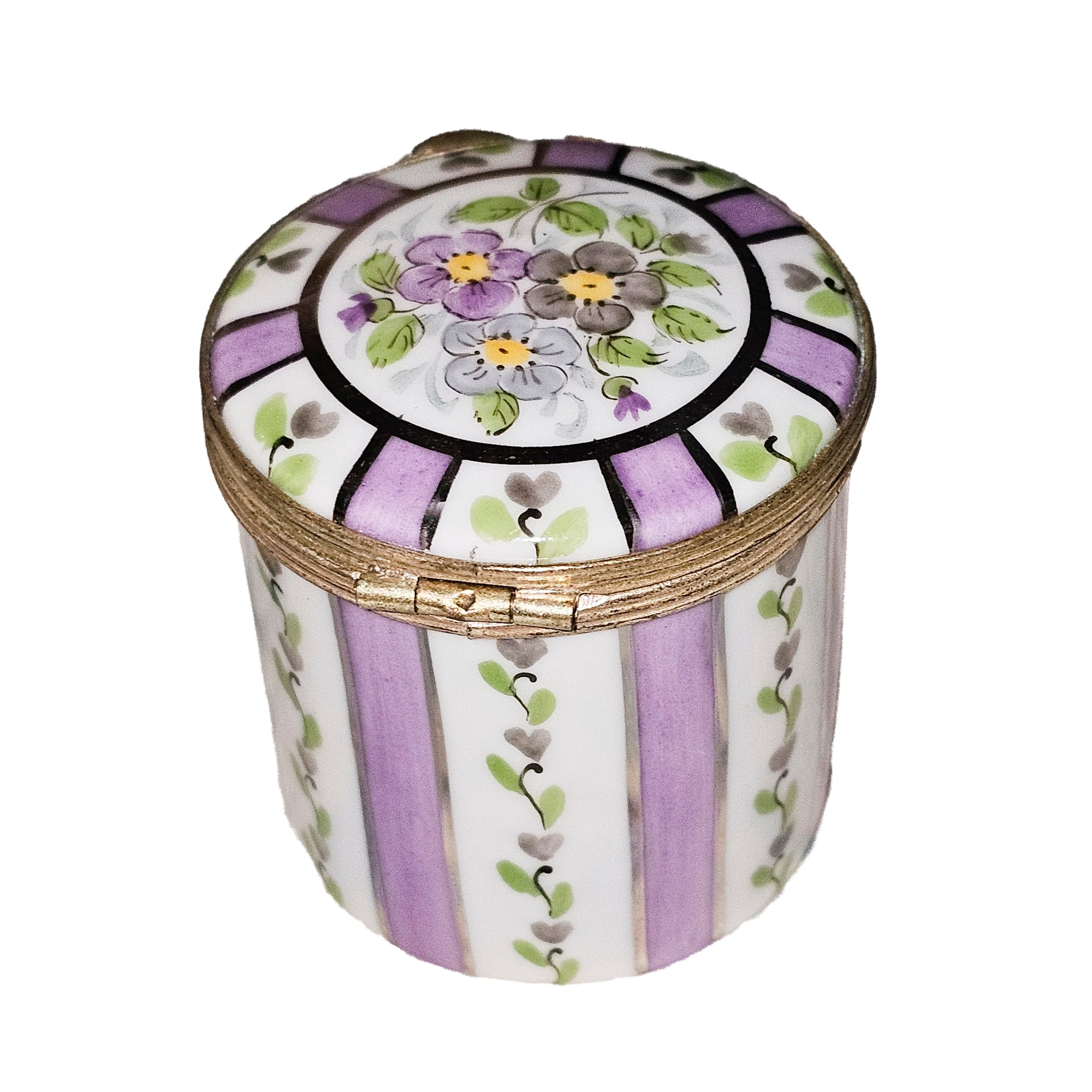 Light Purple Floral Limoges Box Porcelain Limoges traditional French Trinket Box