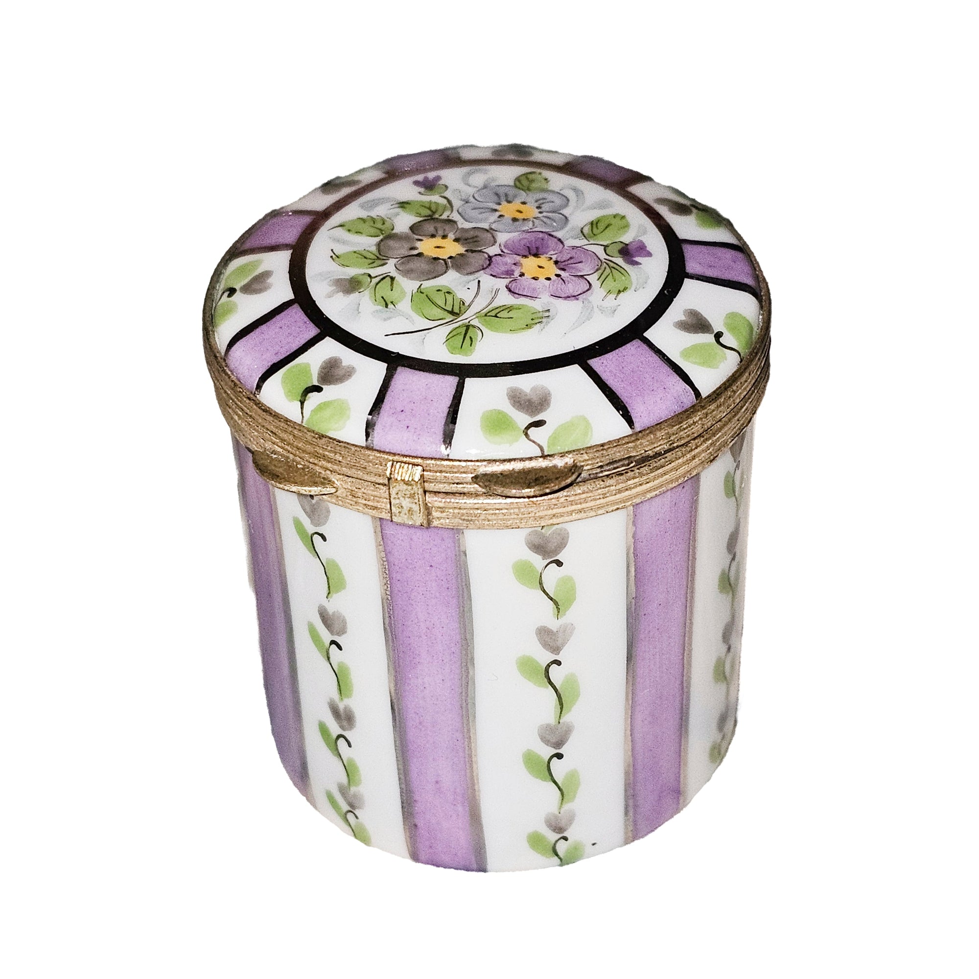 Light Purple Floral Limoges Box Porcelain Limoges traditional French Trinket Box