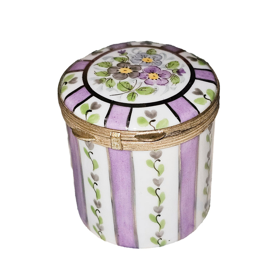 Light Purple Floral Limoges Box Porcelain Limoges traditional French Trinket Box
