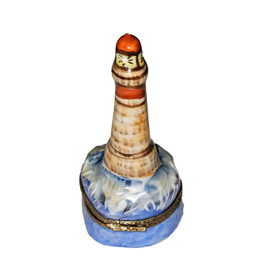 Lighthouse Treasure Box Porcelain Limoges Travel Monuments Beach Ocean French Trinket Box