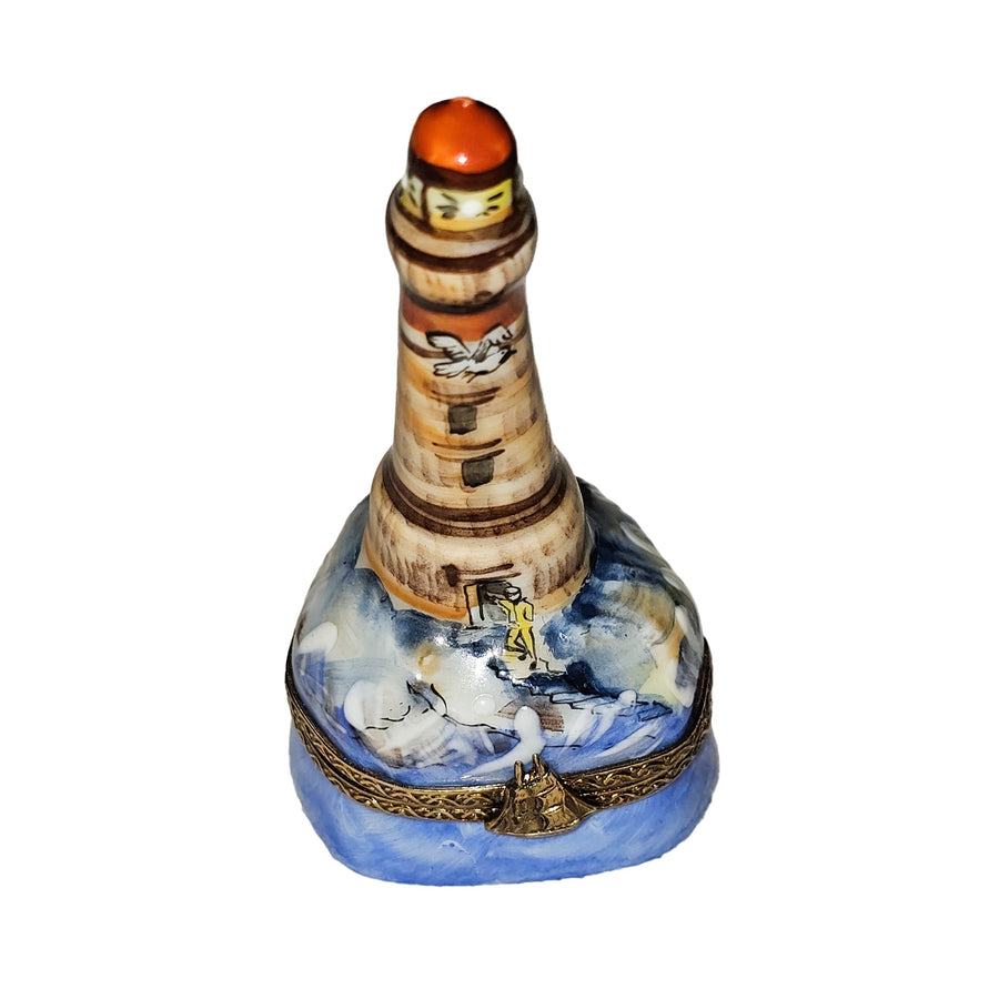 Lighthouse Treasure Box Porcelain Limoges Travel Monuments Beach Ocean French Trinket Box