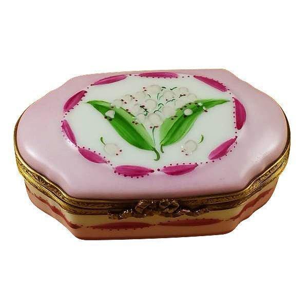 Lily Of The Valley Porcelain Limoges garden flowers traditional French Trinket Box