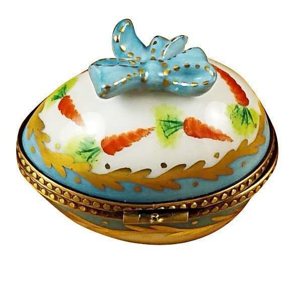 Egg with Bow and Bunny Porcelain Limoges egg easter Rochard Limoges Box French Trinket Box