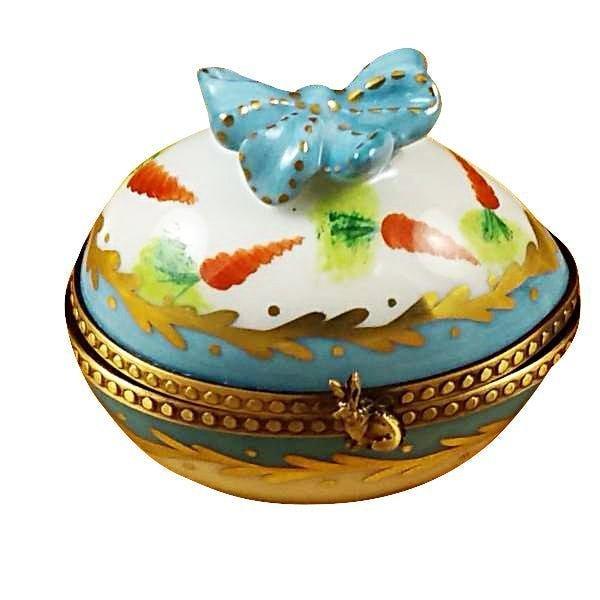 Egg with Bow and Bunny Porcelain Limoges egg easter Rochard Limoges Box French Trinket Box