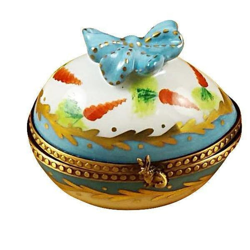 Limoges Porcelain Egg with Bow and Bunny Trinket Box - Limoges Box Boutique