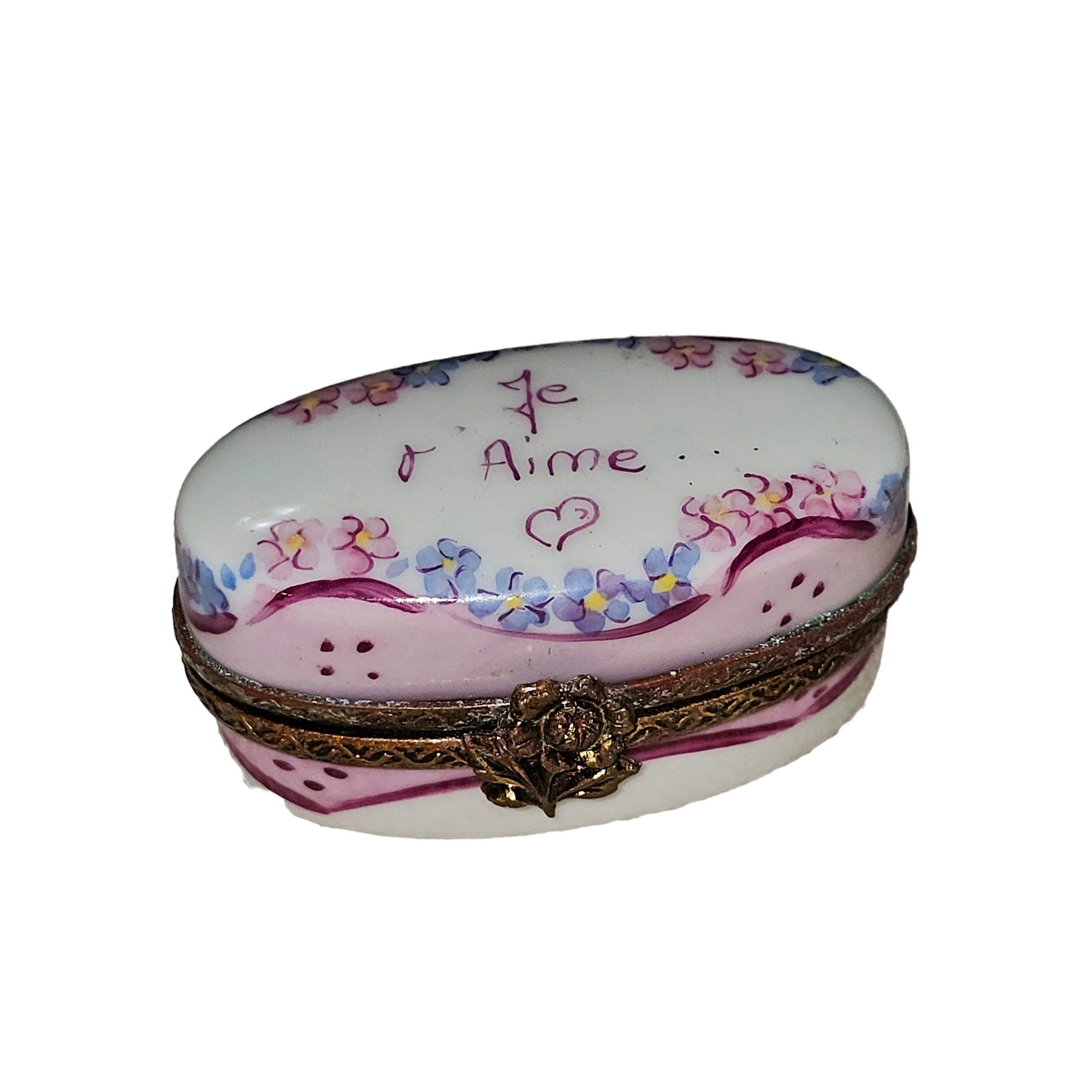 Lovely Light Pink Keepsake Box Porcelain Limoges Love Valentine Traditional French Trinket Box