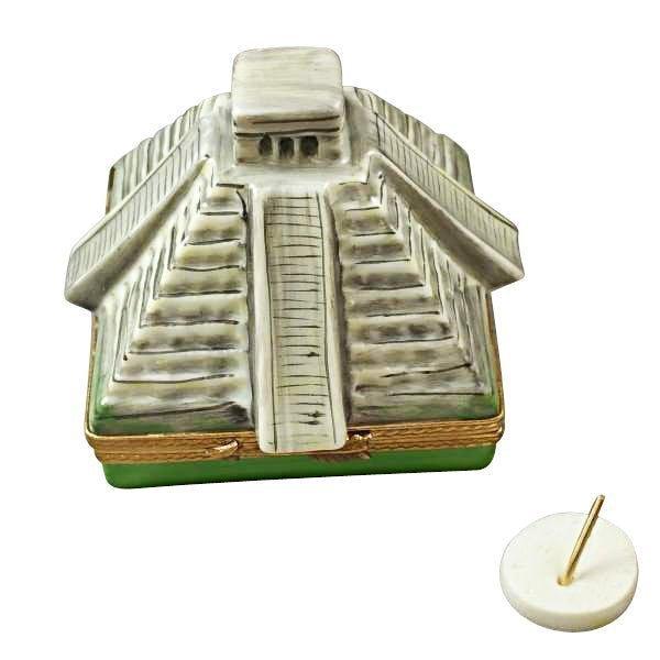 Mayan Pyramid with Removable Sundial Porcelain Limoges World Travel monuments French Trinket Box