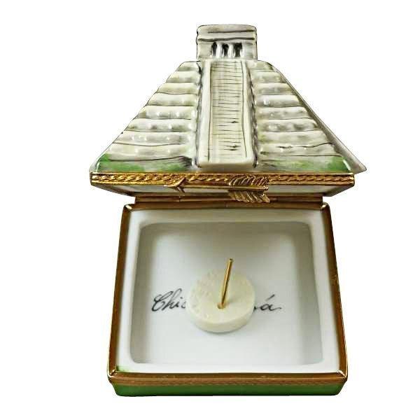 Mayan Pyramid with Removable Sundial Porcelain Limoges World Travel monuments French Trinket Box