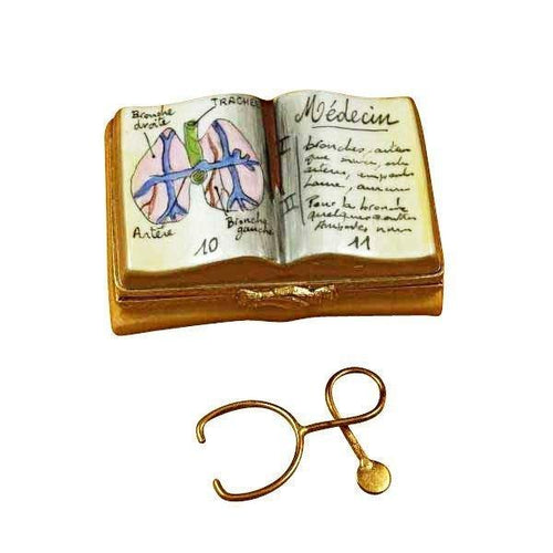 Medicine Book Porcelain Limoges professional books French Trinket Box
