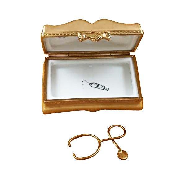 Medicine Book Porcelain Limoges professional books French Trinket Box