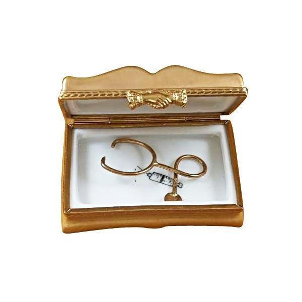 Medicine Book Porcelain Limoges professional books French Trinket Box