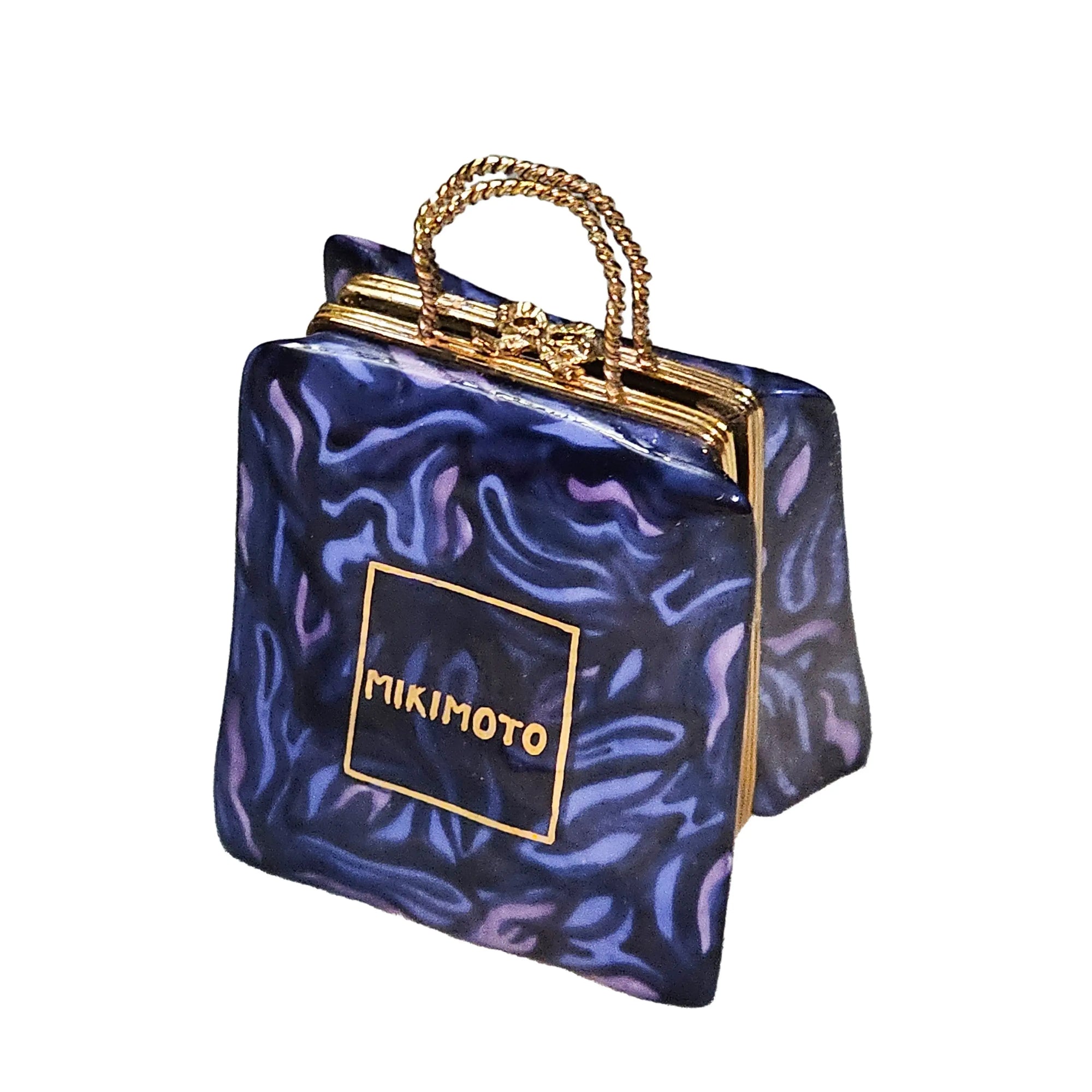 Mikimoto Treasure Box Delight Porcelain Limoges bag purse French Trinket Box