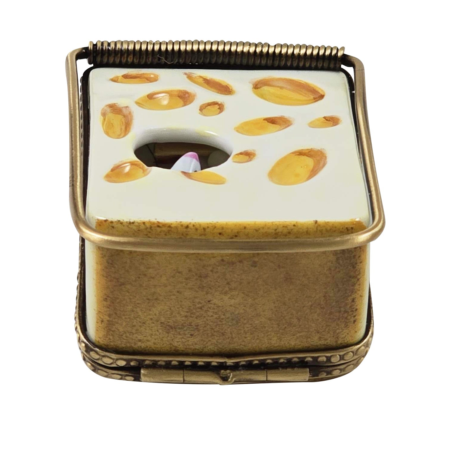 Mouse in Cheese Porcelain Limoges Food Mouse French Trinket Box