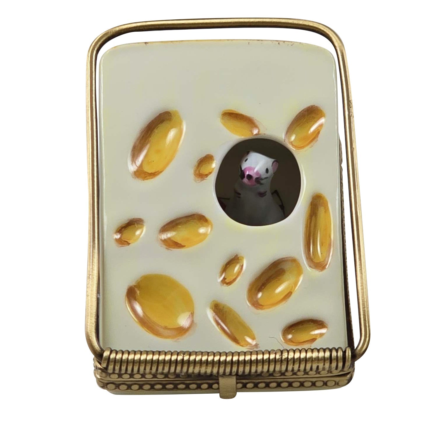 Mouse in Cheese Porcelain Limoges Food Mouse French Trinket Box