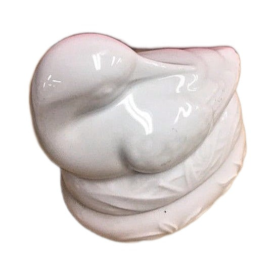 White Pelican Limoges Box No Hinge - white Limoges porcelain box with no hinge, made in France